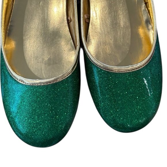 Green Gold Glitter Ballet Flats Delia's Women's 8 St Patrick's Fairycore Shoes - Picture 3 of 8